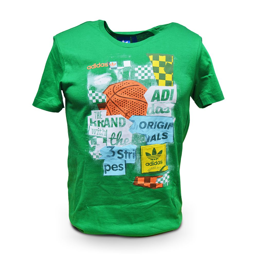 Adidas T shirt G Photo Flash F83103 Green 100% Cotton Size Small – Foot  World