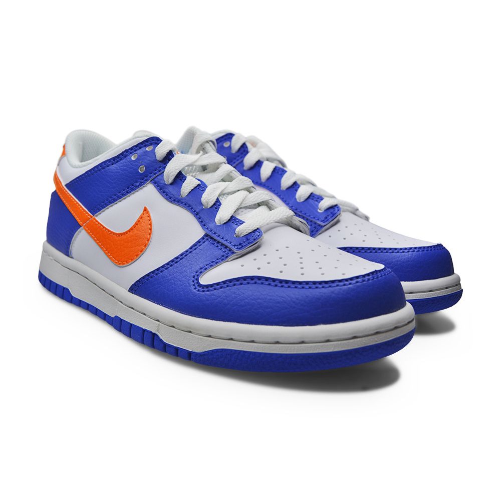 Juniors Nike Dunk Low (GS) "Knicks" FN7783 400 Blue Joy Bright Mandarin White
