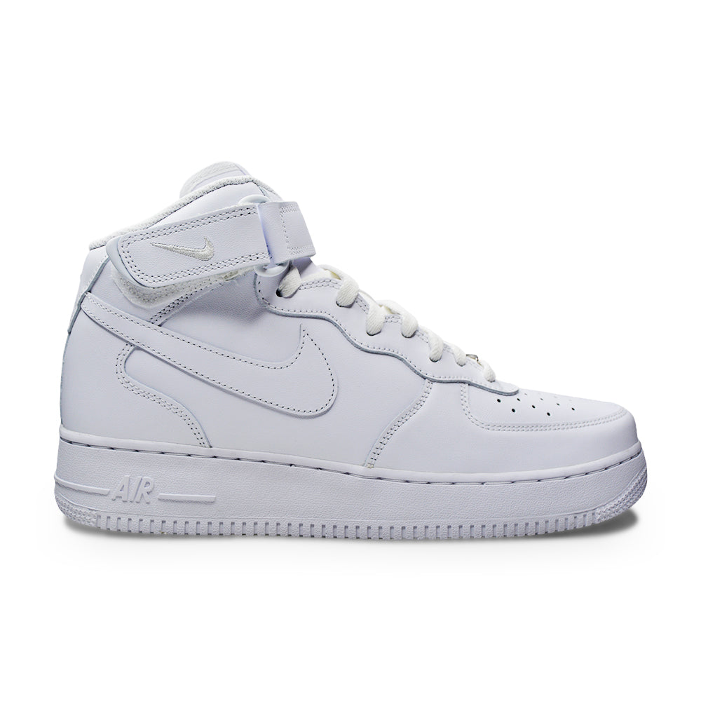 NIKE Men's Air Force Mid '07 Sneaker Triple White – Foot World