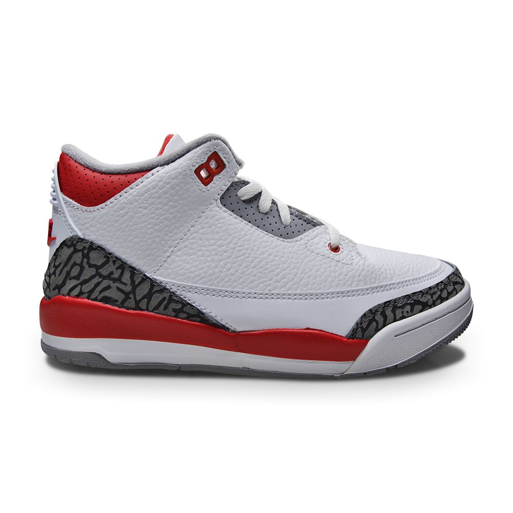 Kids Nike Air Jordan 3 Retro (PS) - DM0966 160 - White Fire Red Black