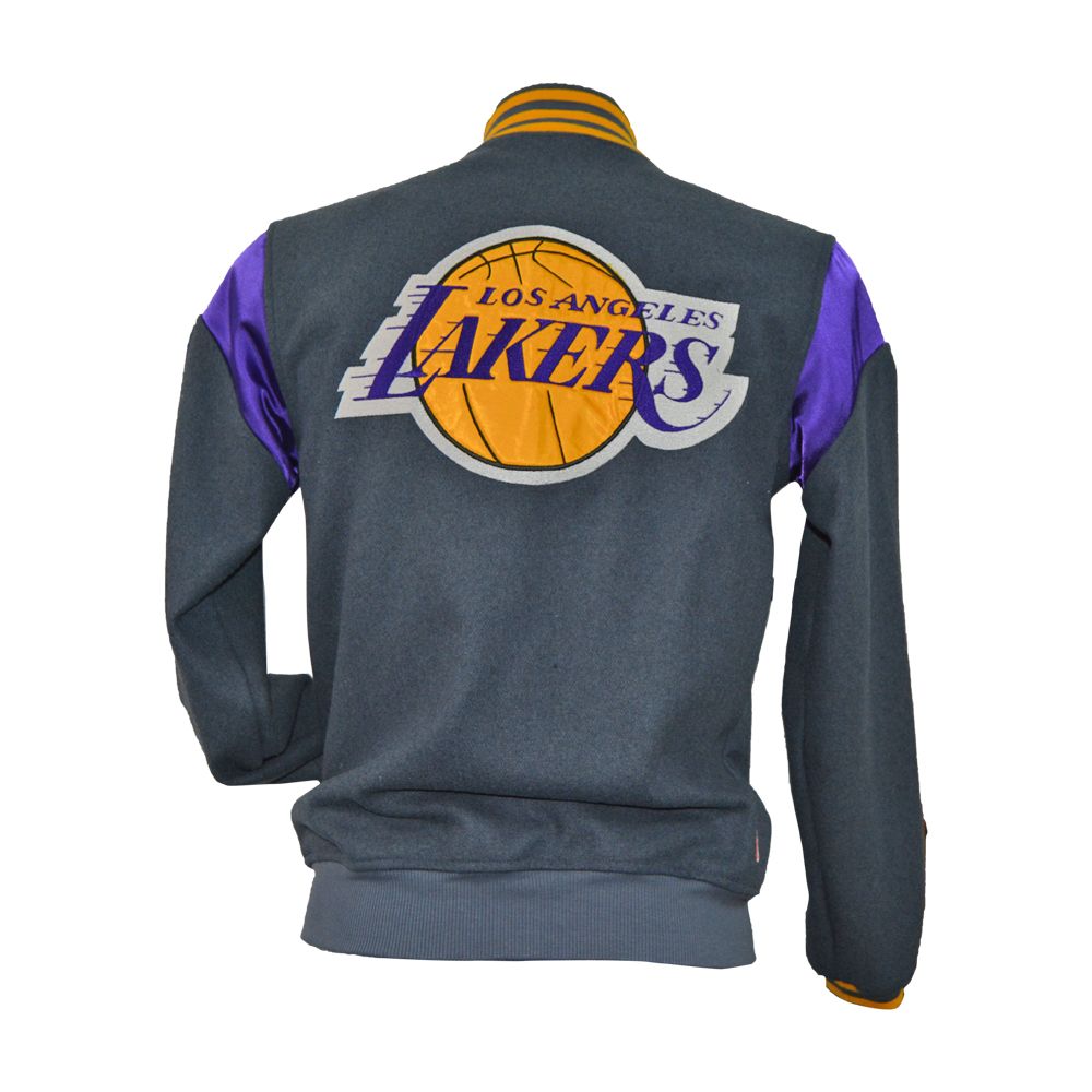 Mens Adidas Lakers Letter Jacket - F83430 - Dark Onyx-Mens-Adidas-Lakers Letter Jacket-4054069044907-sneakers Foot World