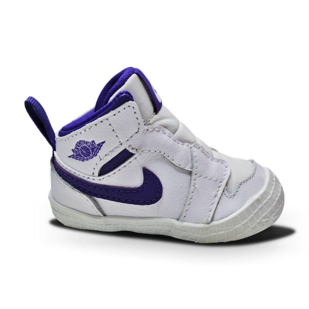 Babies baby Nike Jordan 1 Crib Bootie (PS) - AT3745 151- White Court Purple-*Rare*, Baby Cribs (0-3.5), Brands Kids, Footwear Kids, Jordan *Rare*, Jordan 1, Jordan Brands, Kids, Nike Brands-Foot World UK
