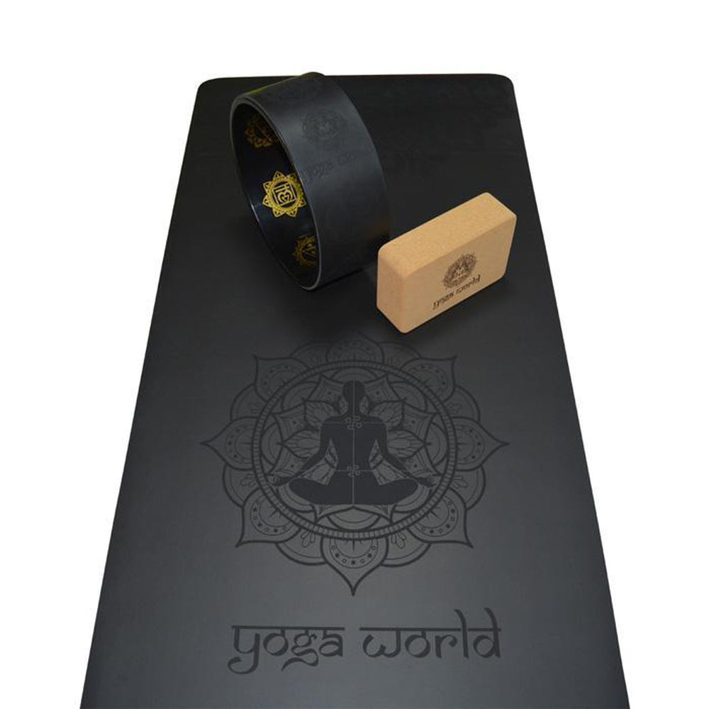 Mandala Black Bundle - Yoga World UK - Black Bundle | Yoga World Mandala Pu Yoga Mat Bundle | Mat Bundle | Yoga Bundle