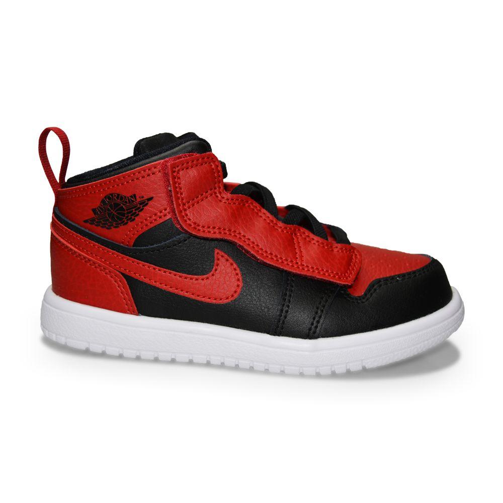 Infants Nike Jordan 1 Mid ALT (TD) - AR6352 074 - Black Gym Red White-Infant's Footwear, Jordan *Rare*, Jordan Brands, Toddlers (4-9.5)-Foot World UK