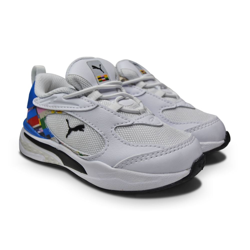 Infants Puma RS Fast International Game - 380161 01- White Empire Yellow Trainer-Infants-Puma-RS Fast-sneakers Foot World