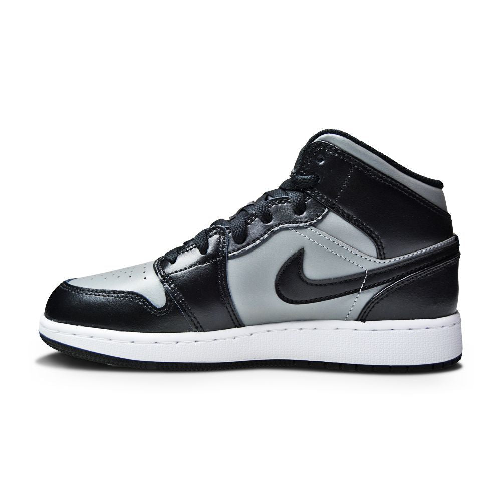 Juniors Nike Air Jordan 1 Mid - 554725 096 - Black Gym Red Particle Grey-juniors-Nike-Nike Air Jordan 1 Mid-sneakers Foot World