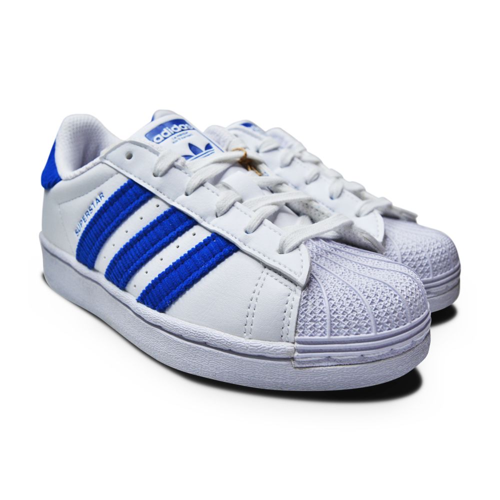 Kids Adidas Superstar C - GV7952 - White Blue White-Kids-Adidas-Adidas Superstar C-sneakers Foot World