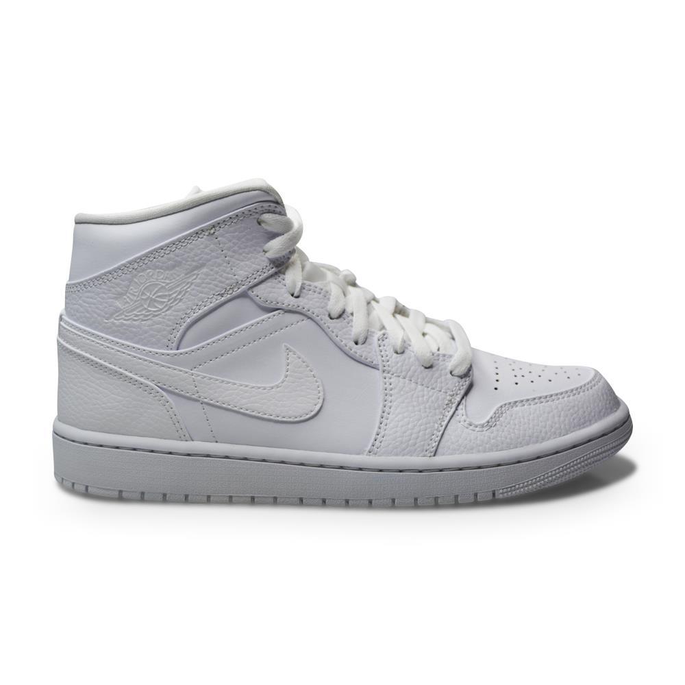 Nike Air Jordan Mid 'Triple White' 554724 130 AJ1 Sneakers For Men UK 12