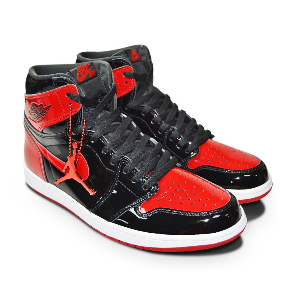 Mens Nike Air Jordan 1 Retro High OG "Bred Patent" 555088 063 Black Varsity Red-Mens-Nike-Jordan 1 Retro High OG-sneakers Foot World