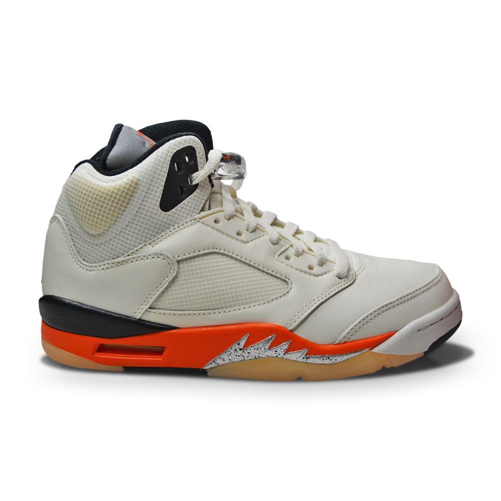 Mens Nike Air Jordan 5 Retro "Shattered Backboard" DC1060 100- Sail Orange Blaze-Brands, Casual Trainers, Footwear, High Tops, Jordan Brands, Men, Nike Brands, Running-Foot World UK