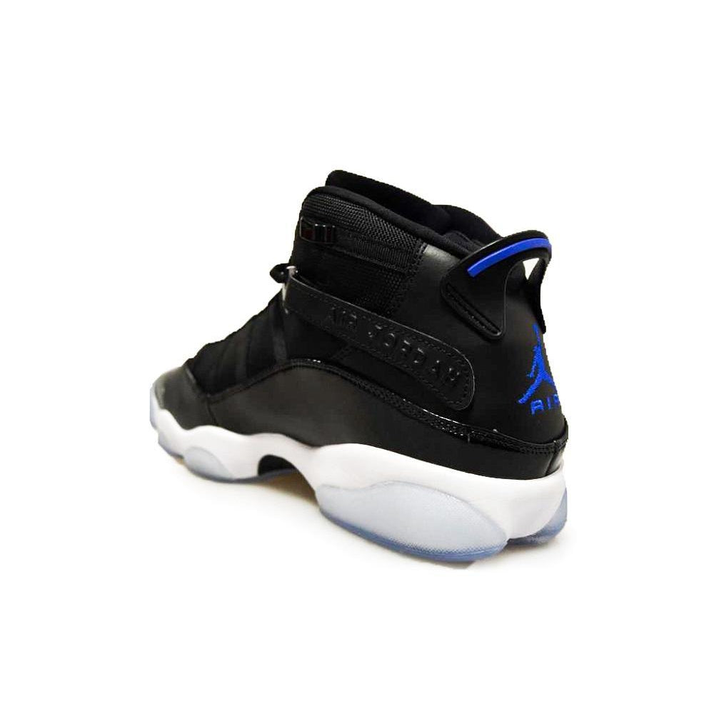 Mens Nike Jordan 6 Rings *RARE* - 322992 016 - Black Hyper Royal White Trainers-*Rare*, Basketball, Heat, Jordan *Rare*, Jordan Brands, Nike Brands-Foot World UK