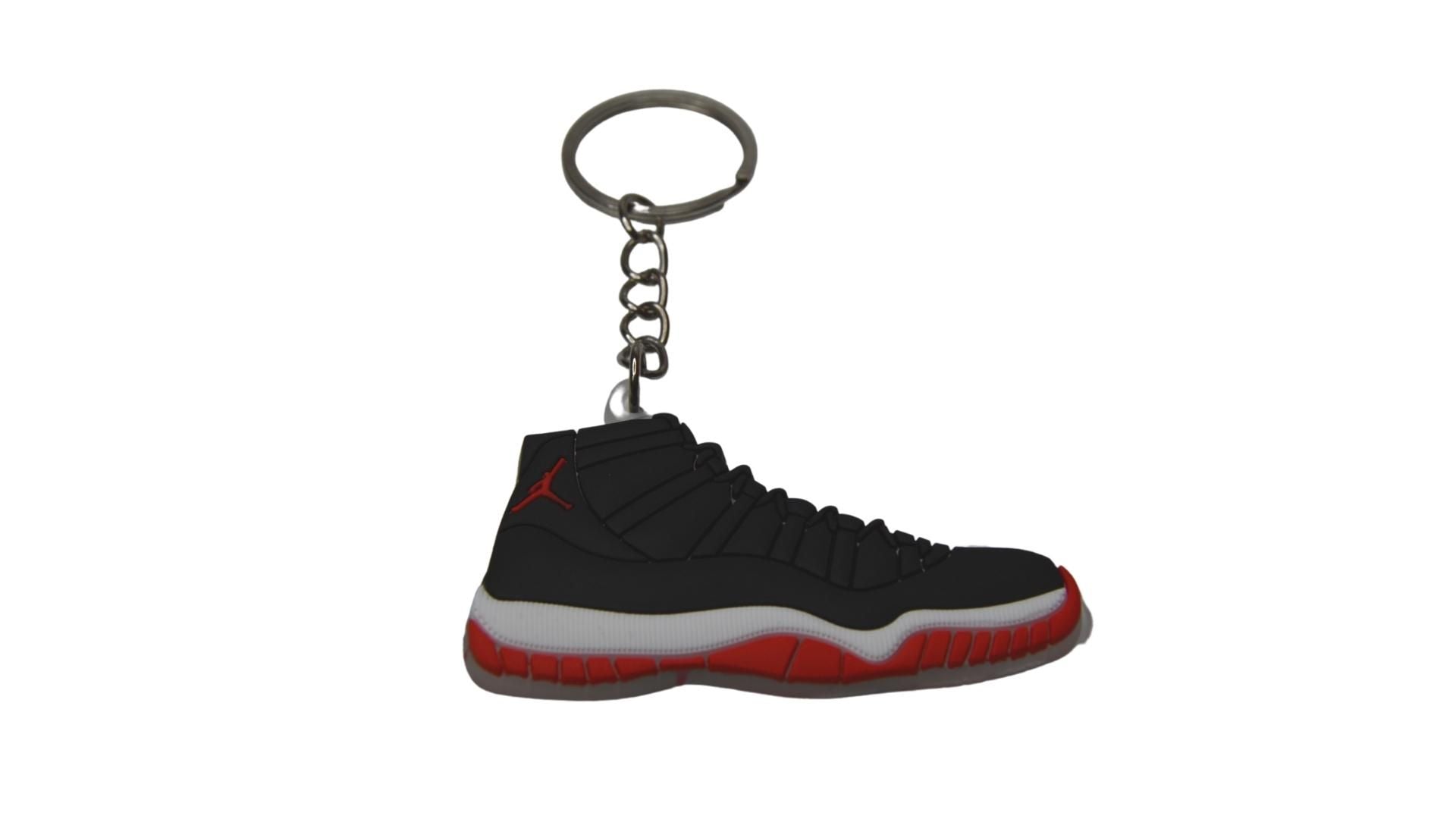 Novelty Sneaker Keyring Stocking Filler J11BR Jordan 11 Black Red-Unisex-OTHER-Foot World