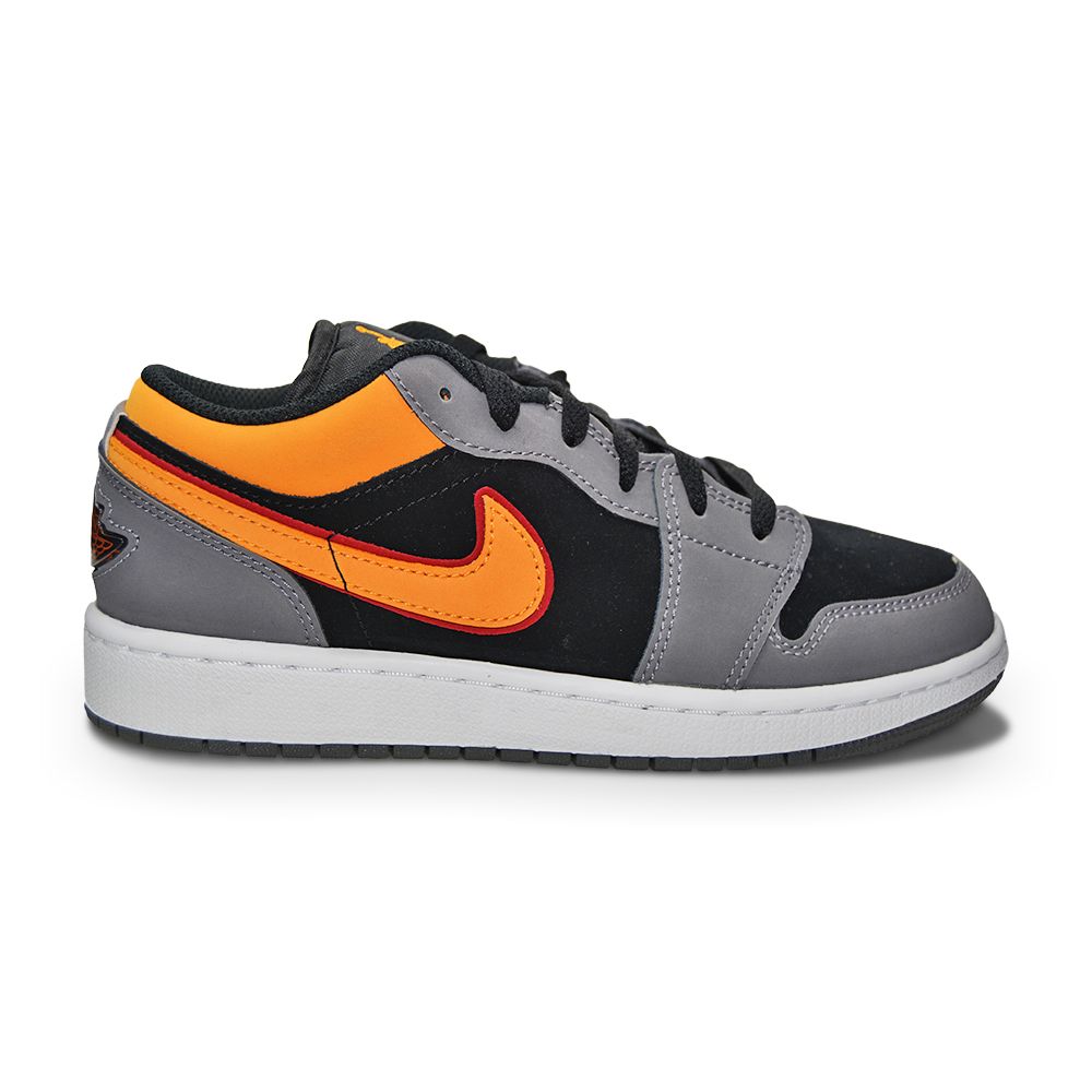 Juniors Nike Air Jordan 1 Low SE (GS) FN7671 008 Black Vivid Orange LT Graphite