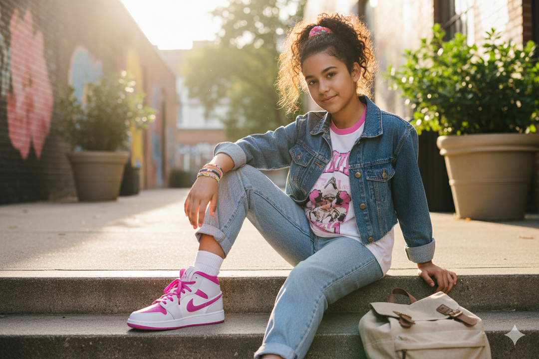 Air Jordan 1 Mid "Fire Pink" (GS)