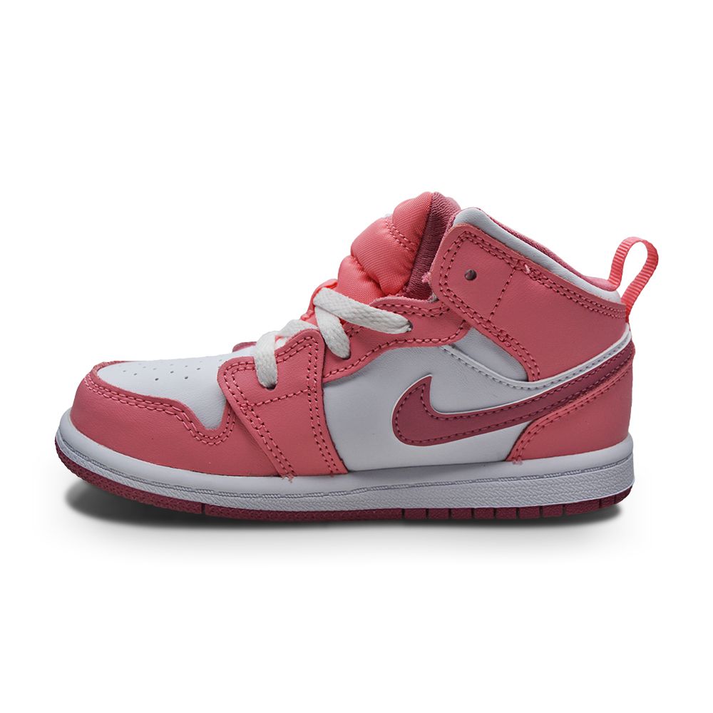 Kids Nike Jordan 1 Mid (PS) - DQ8424 616 - Coral Chalk Desert Berry White