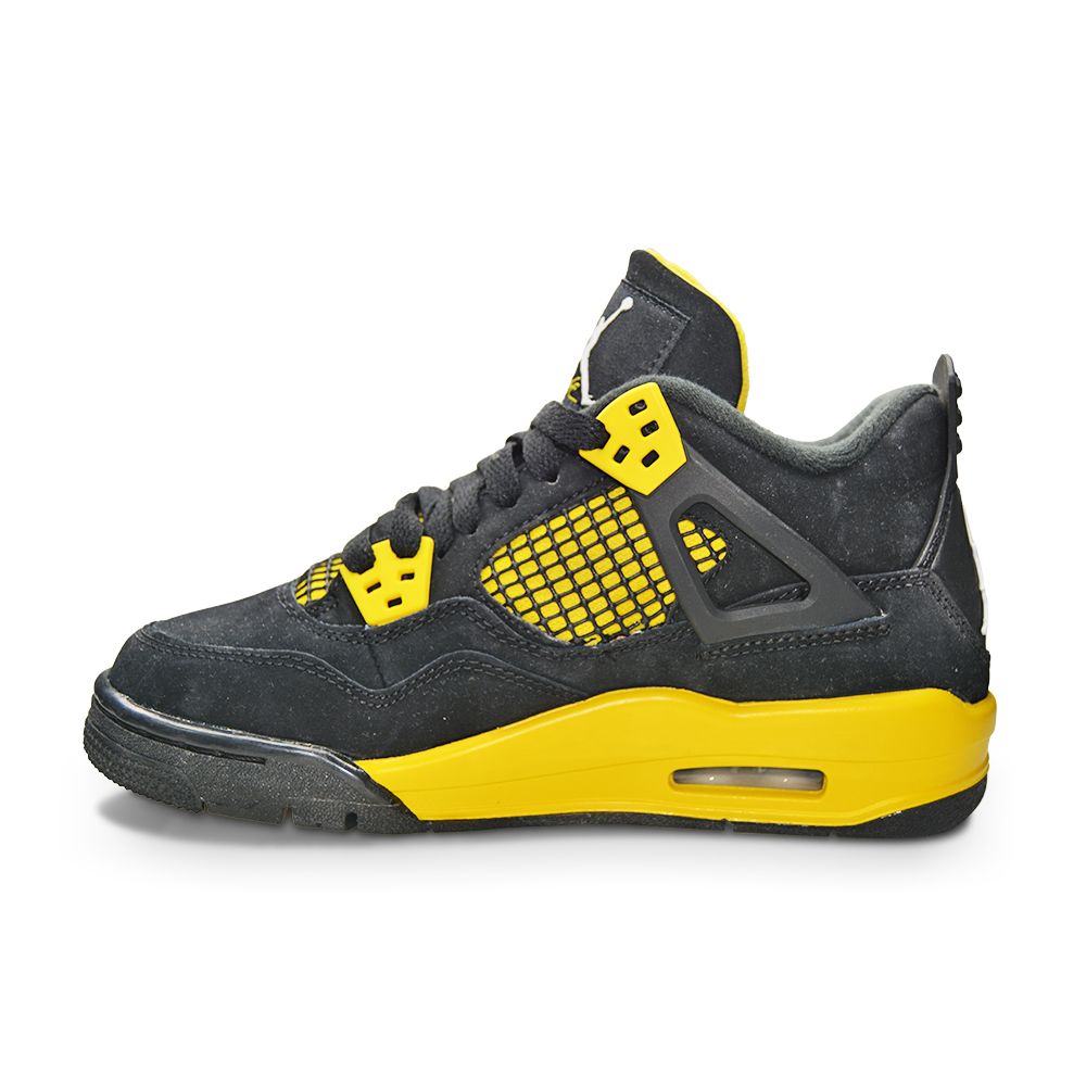 Kids Nike Jordan 4 Retro (PS) - BQ7669 017 - Black White Tour Yellow