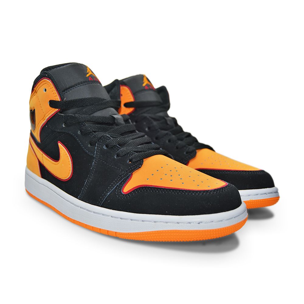 Mens Nike Air Jordan 1 Mid SE "Black Vivid Orange"