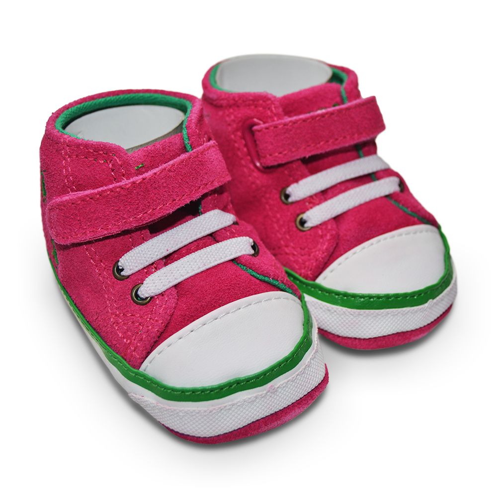 Ralph Lauren Polo Babys Booties Harbour Hi Pink Green 27406B