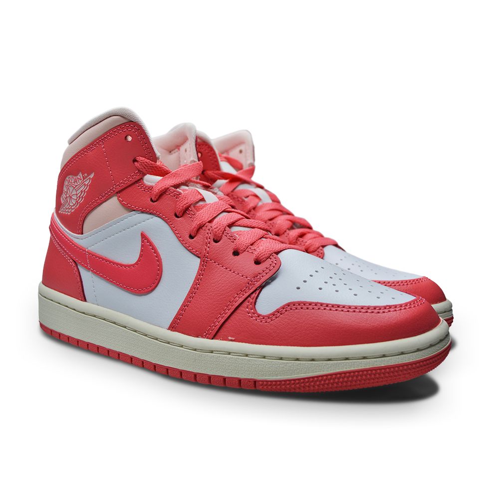 Womens Nike Air Jordan 1 Mid - BQ6472 186 - White Pink "Strawberries and Cream"