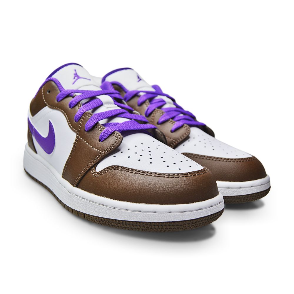Juniors Nike Air Jordan 1 Low GS 553560 215 Palomino Wild Berry White