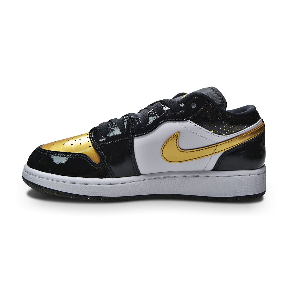 Juniors Nike Air Jordan 1 Low SE (GS) - DR6970 071 - Black Metallic Gold White