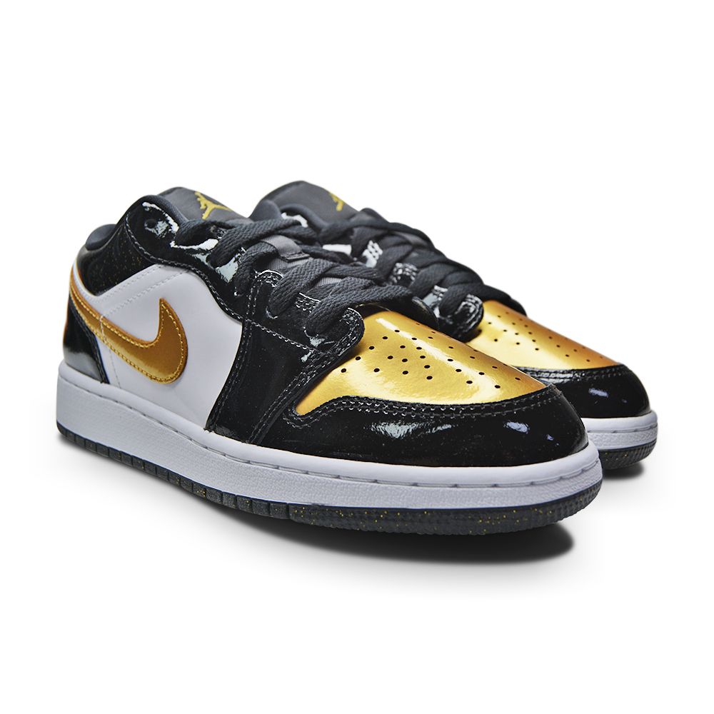 Juniors Nike Air Jordan 1 Low SE (GS) - DR6970 071 - Black Metallic Gold White