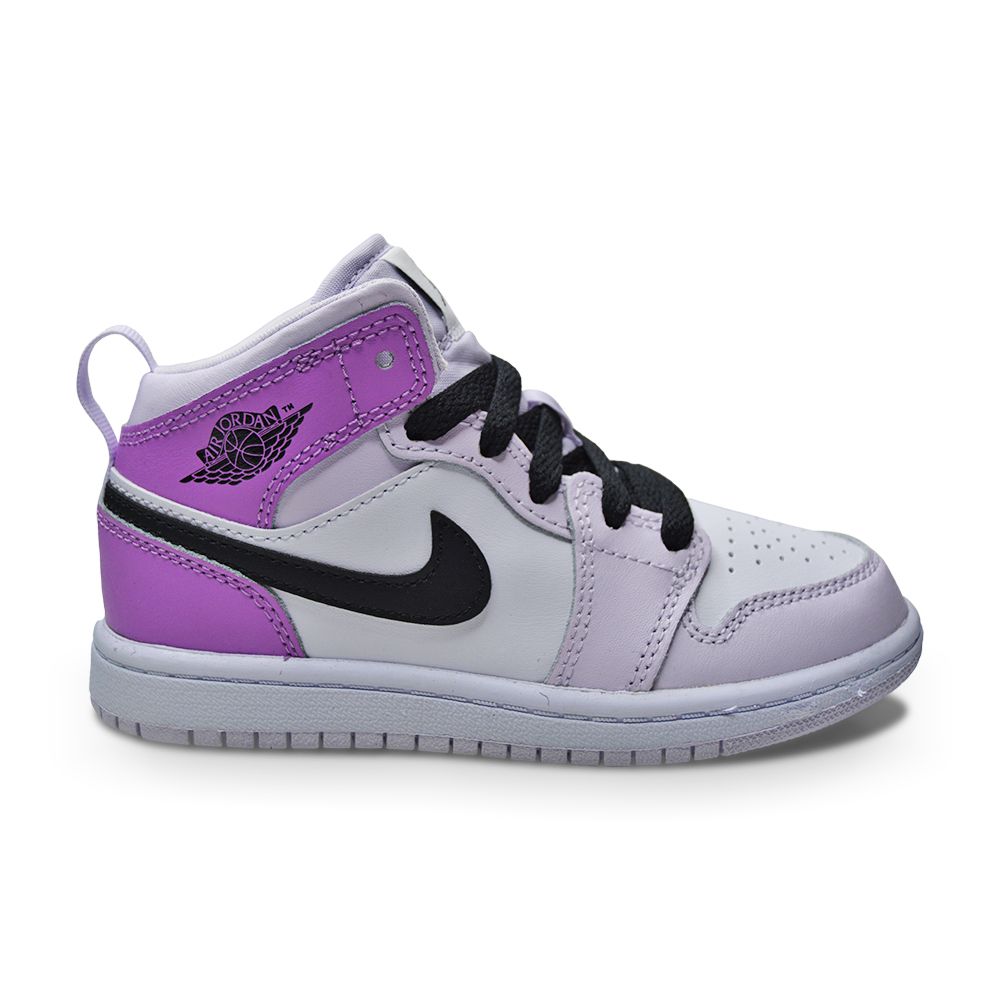 Kids Nike Jordan 1 Mid (PS) - DQ8424 501 - Barely Grape Black White