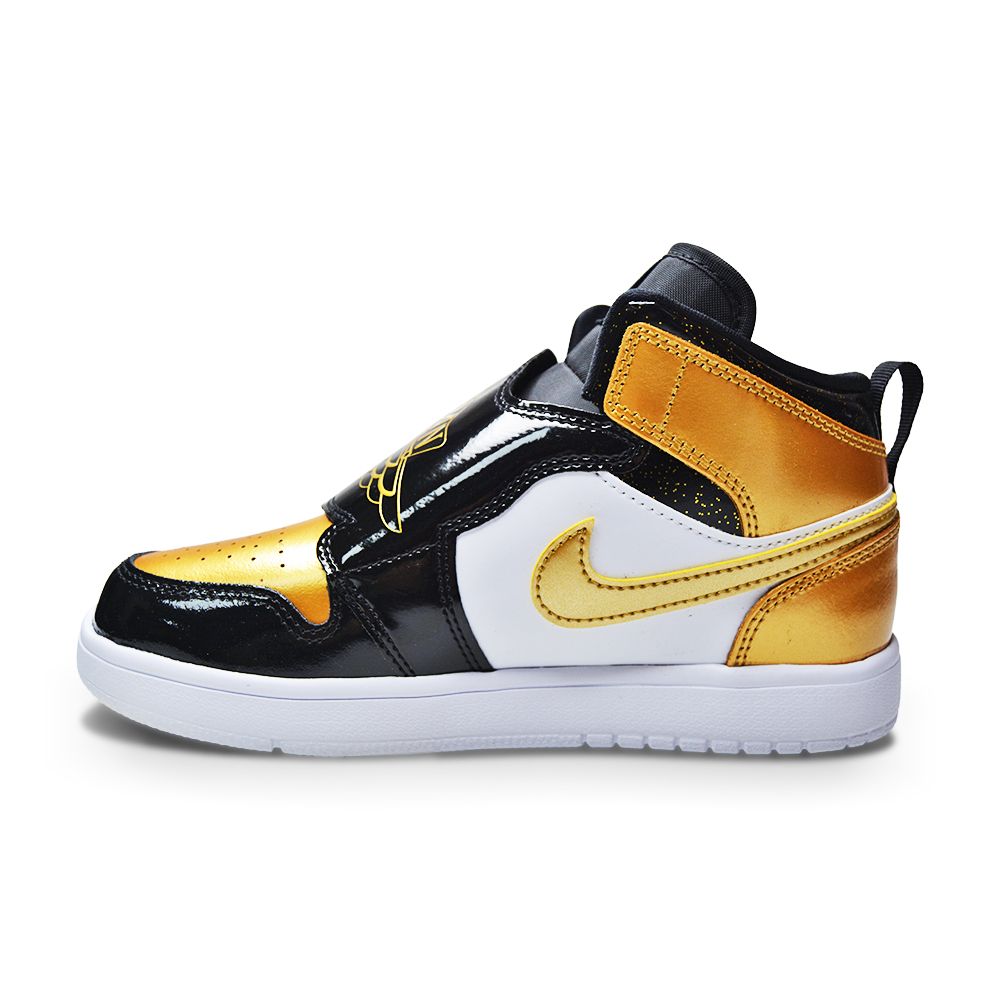 Kids Nike Sky Jordan 1 SE (PS) - DV6069 071 - Black Metallic Gold White