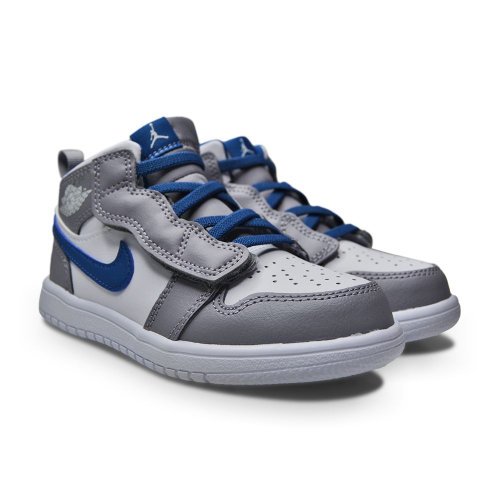 Infants Nike Jordan 1 Mid ALT (TD) - AR6352 014  - Cement Grey White True Blue