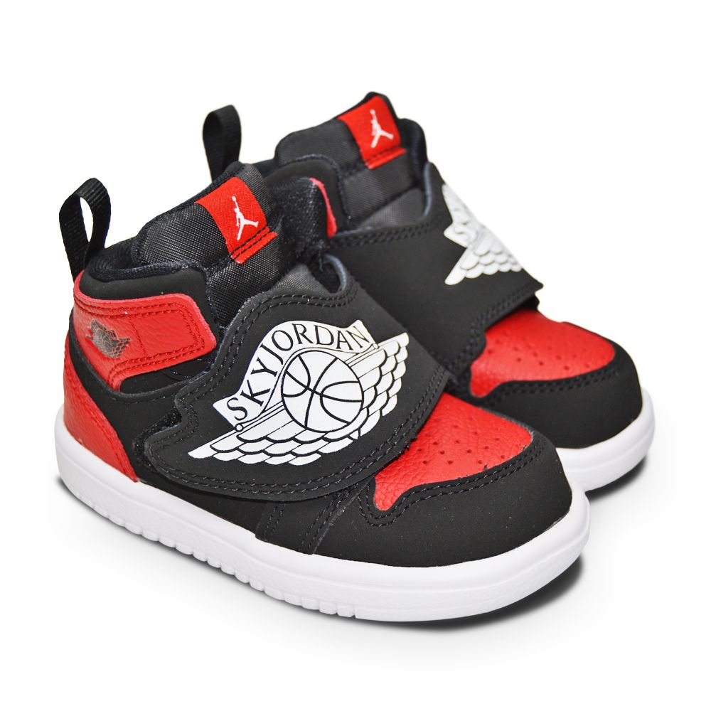 Infants Nike Sky Jordan 1 (TD) - BQ7196 001 - Black White Gym Red