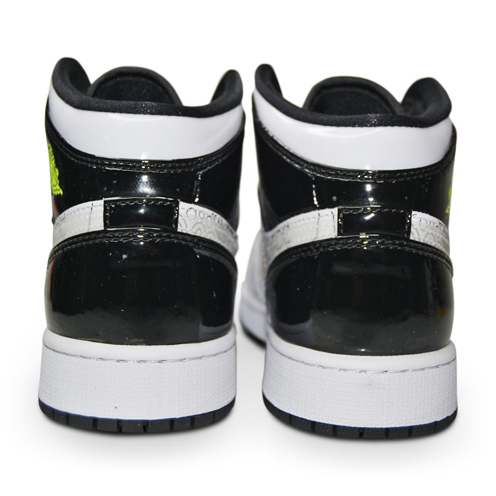 Juniors Nike Air Jordan 1 Mid SE "DIY" DC4099 100 White Black Volt