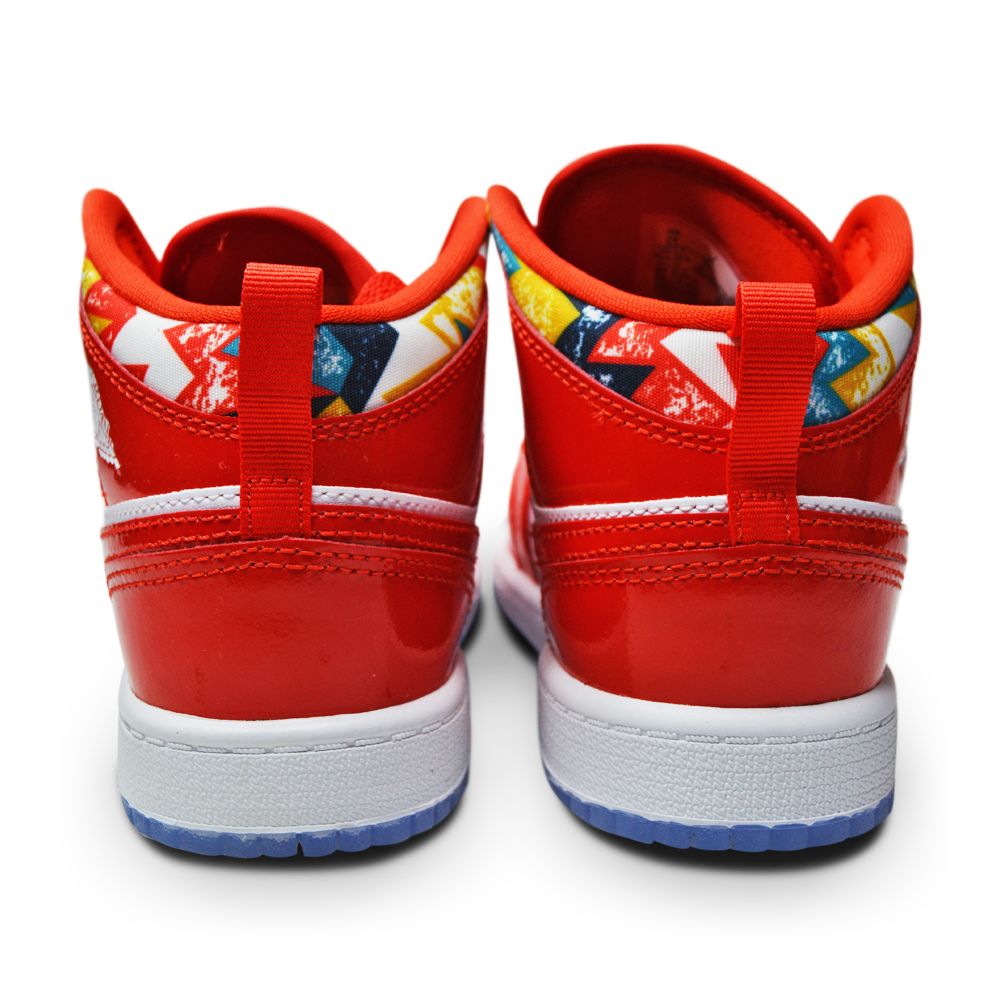 Kids Nike Jordan 1 Mid SE (PS) DC7249 600 Chile Red White Pollen"Barcelona Sweater"