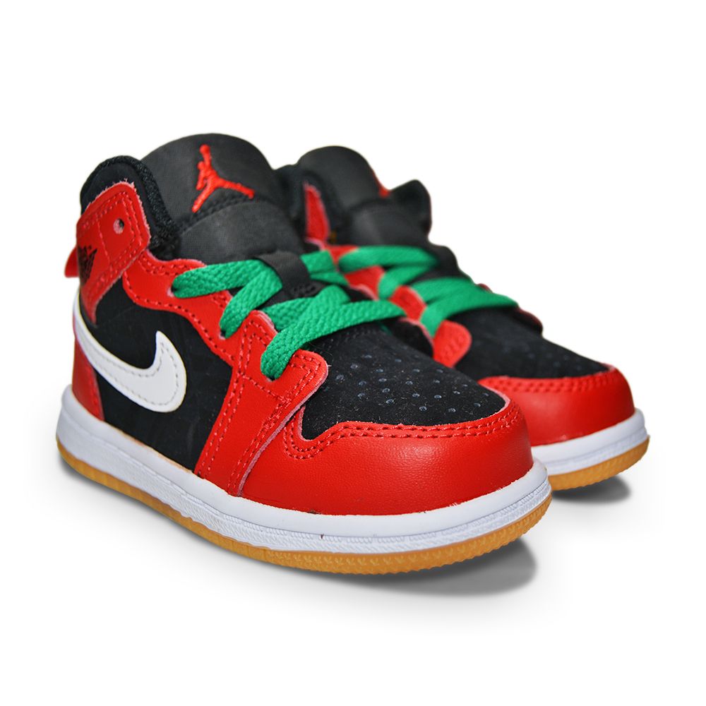 Infants Nike Jordan 1 Mid SE (TD) - DQ8420 006 - Black Fire Red White Malachite â Foot World