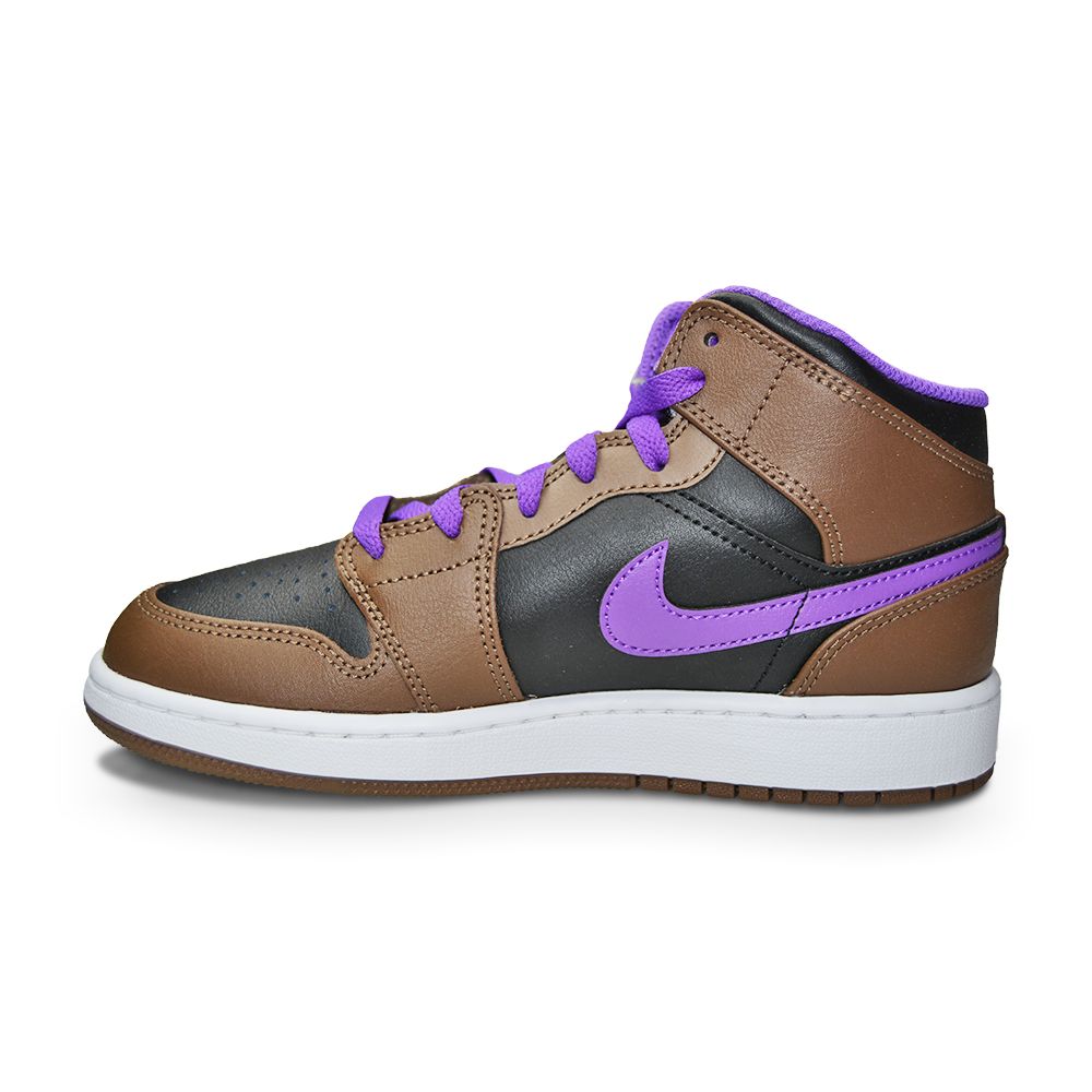 Juniors Nike Air Jordan 1 Mid (GS) - DQ8423 215 - 'Purple Mocha'