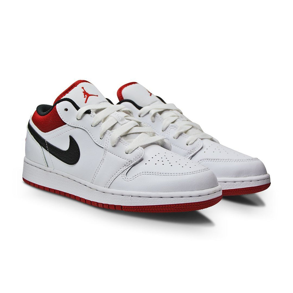 Juniors Nike Air Jordan 1 Low (GS) - 553560 118 - White gym Red Black-Footwear Kids, Jordan, Jordan 1, Jordan Brands, Junior Footwear, Juniors (3-6), Kids, New Arrivals, Nike Junior Footwear, Retro-Foot World UK