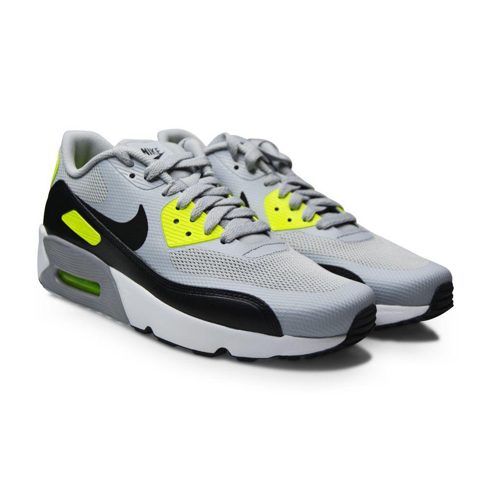Juniors Nike Air Max 90 Ultra 2.0 - 869950 008 - Wolf Grey Black-Volt-White-Air Max, Juniors (3-6), Nike Junior Footwear-Foot World UK