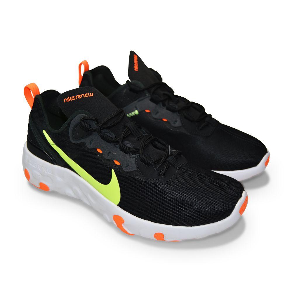 Juniors Nike Renew Element 55 GS - CV9644 001 - Black Ghost Green Total Orange-Juniors (3-6), Nike Brands, Nike Junior Footwear-Foot World UK