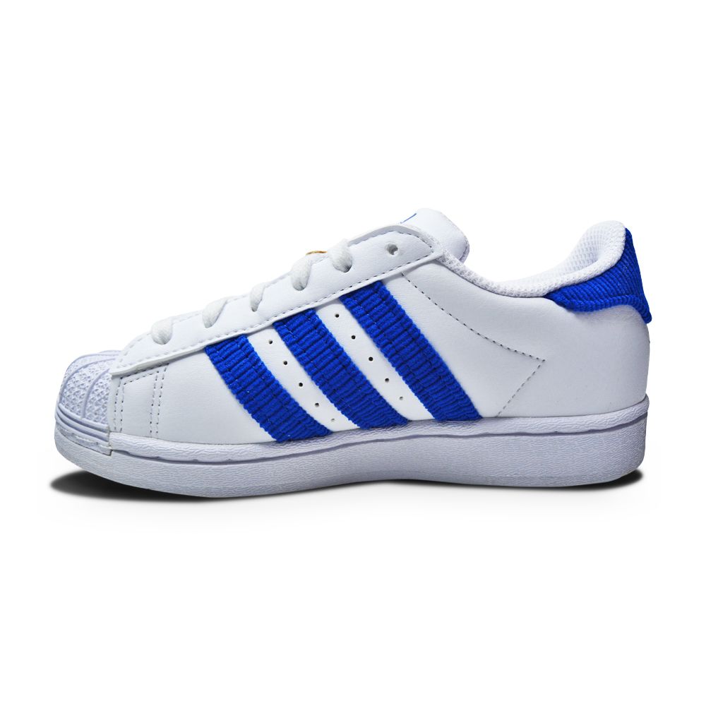 Kids Adidas Superstar C - GV7952 - White Blue White-Kids-Adidas-Adidas Superstar C-sneakers Foot World