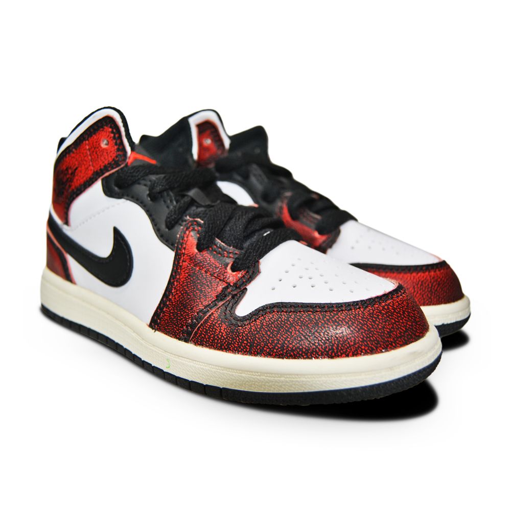 Kids Nike Air Jordan 1 Mid SE (PS) - FB0567 006 - Black Infrared 23 White Sail-kids-Nike-Nike Air Jordan 1 Mid SE-sneakers Foot World