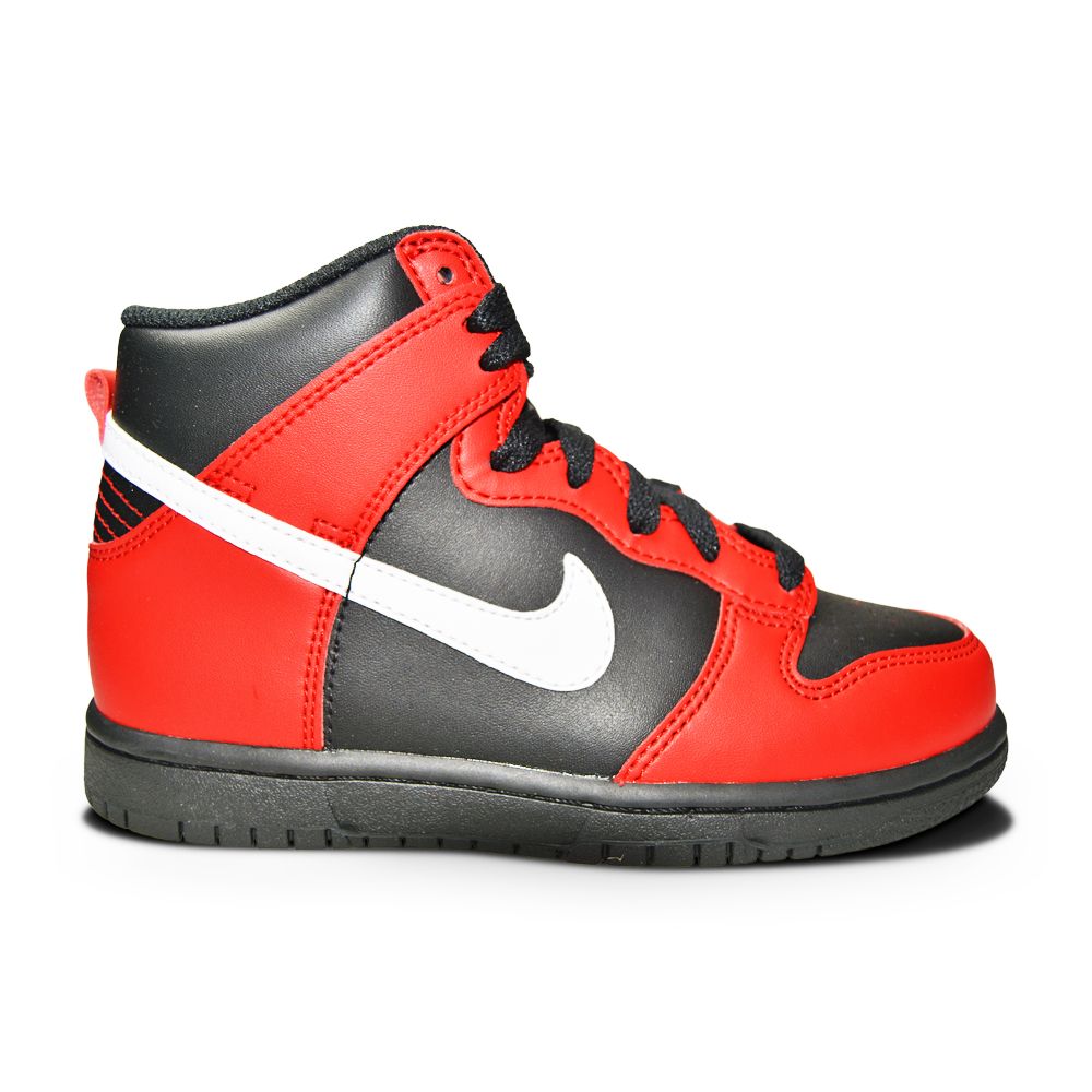 Kids Nike Dunk High (PS) - DD2314 003 - Black White University Red-Kids-Nike-Nike Dunk High (PS)-sneakers Foot World