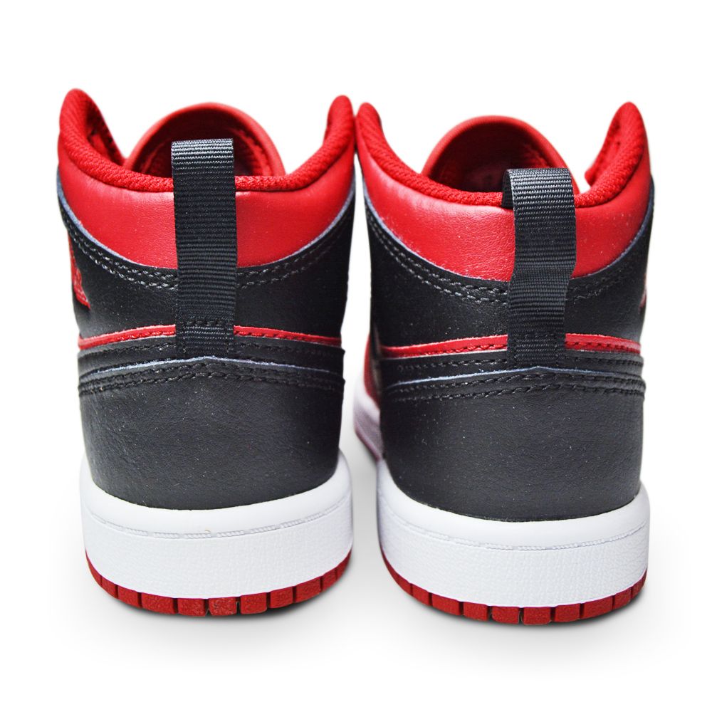 Kids Nike Jordan 1 Mid (PS) - 640734 660 - Gym Red Black White-Kids-Nike-Jordan 1 Mid-sneakers Foot World