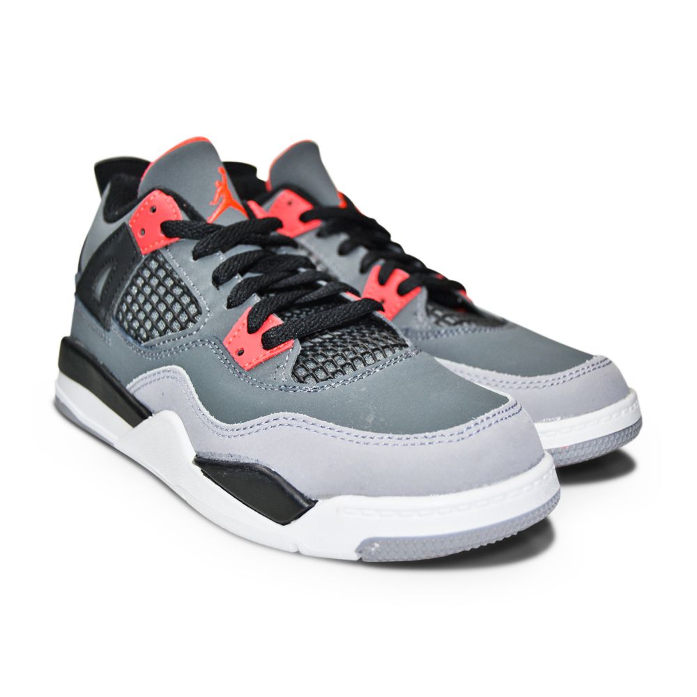Kids Nike Jordan 4 Retro (PS) - BQ7669 061 - Dark Grey Infrared 23 Black-Kids-Nike-Nike Jordan 4 Retro-sneakers Foot World