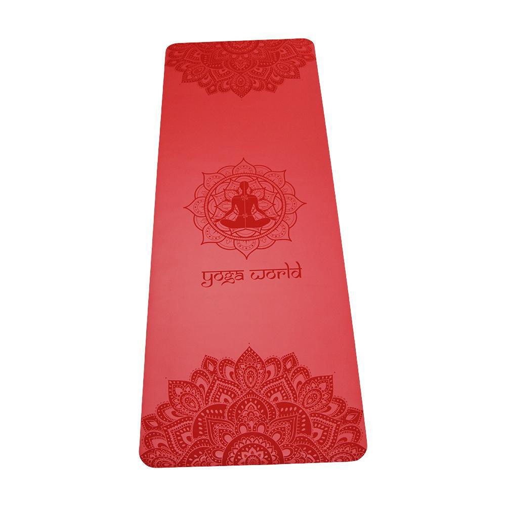 Mandala PU Mat - Yoga World UK -Yoga -Yoga Mat - Fitness Yoga Mat - Red Yoga Mat - Red Mat - Mandala Mat