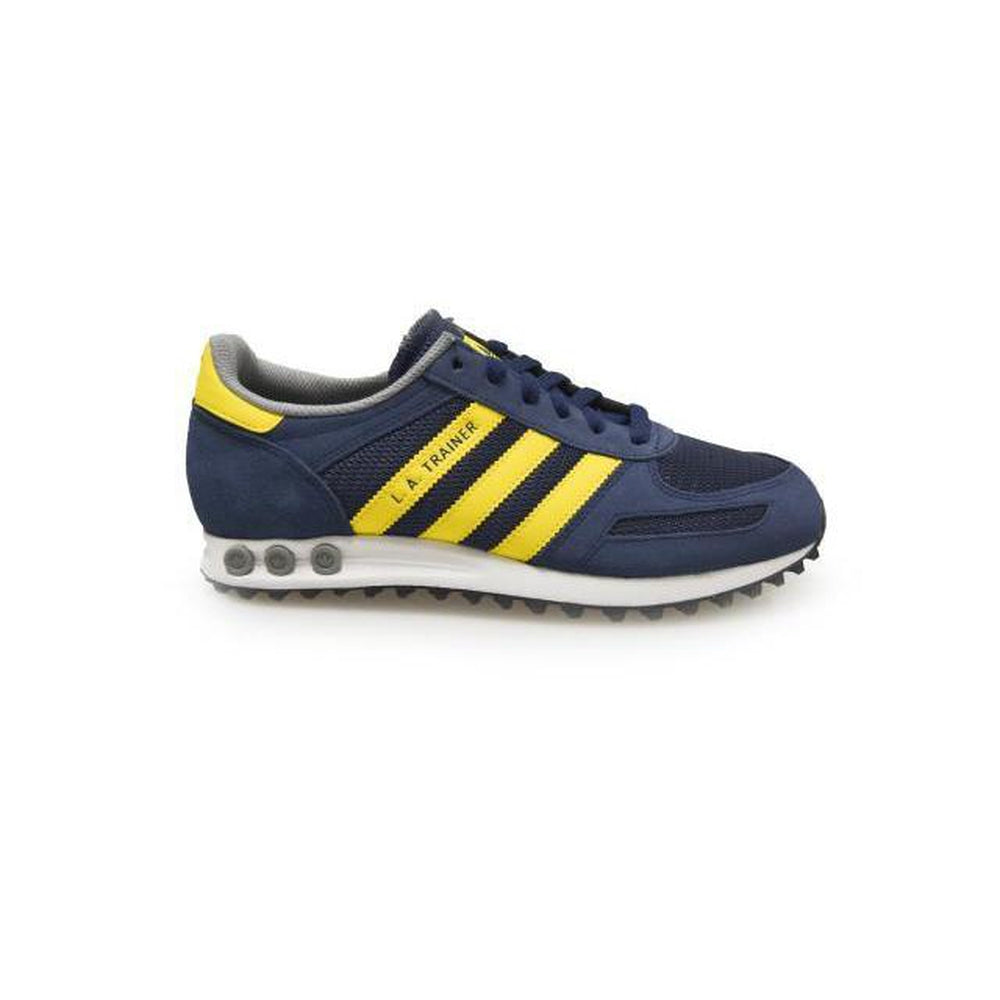 Mens Adidas LA Trainer - S77677 - Blue Yellow Trainers – Foot World