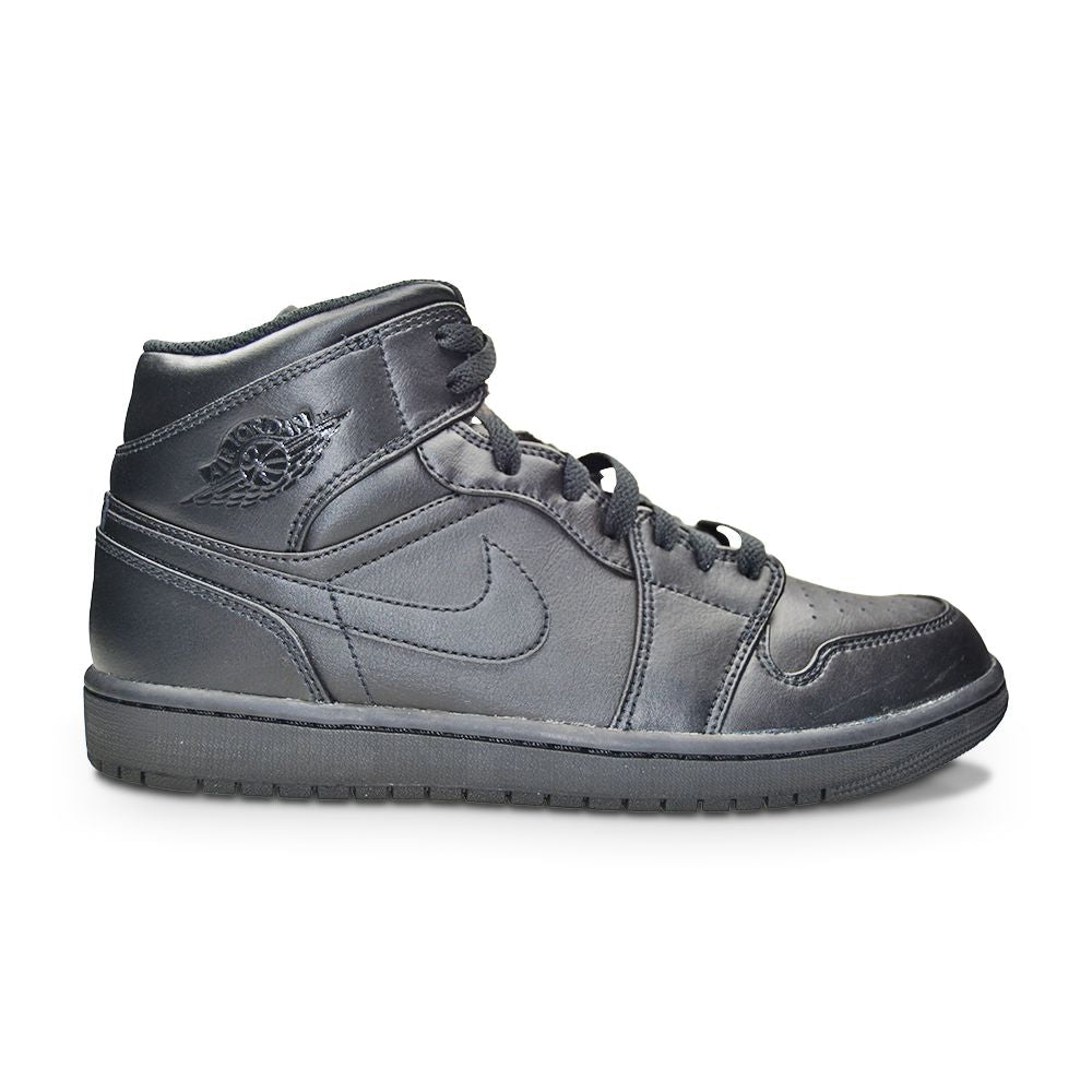 Mens Nike Air Jordan 1 Mid - 554724 093 - Black-Mens-Nike-Nike Air Jordan 1 Mid-sneakers Foot World