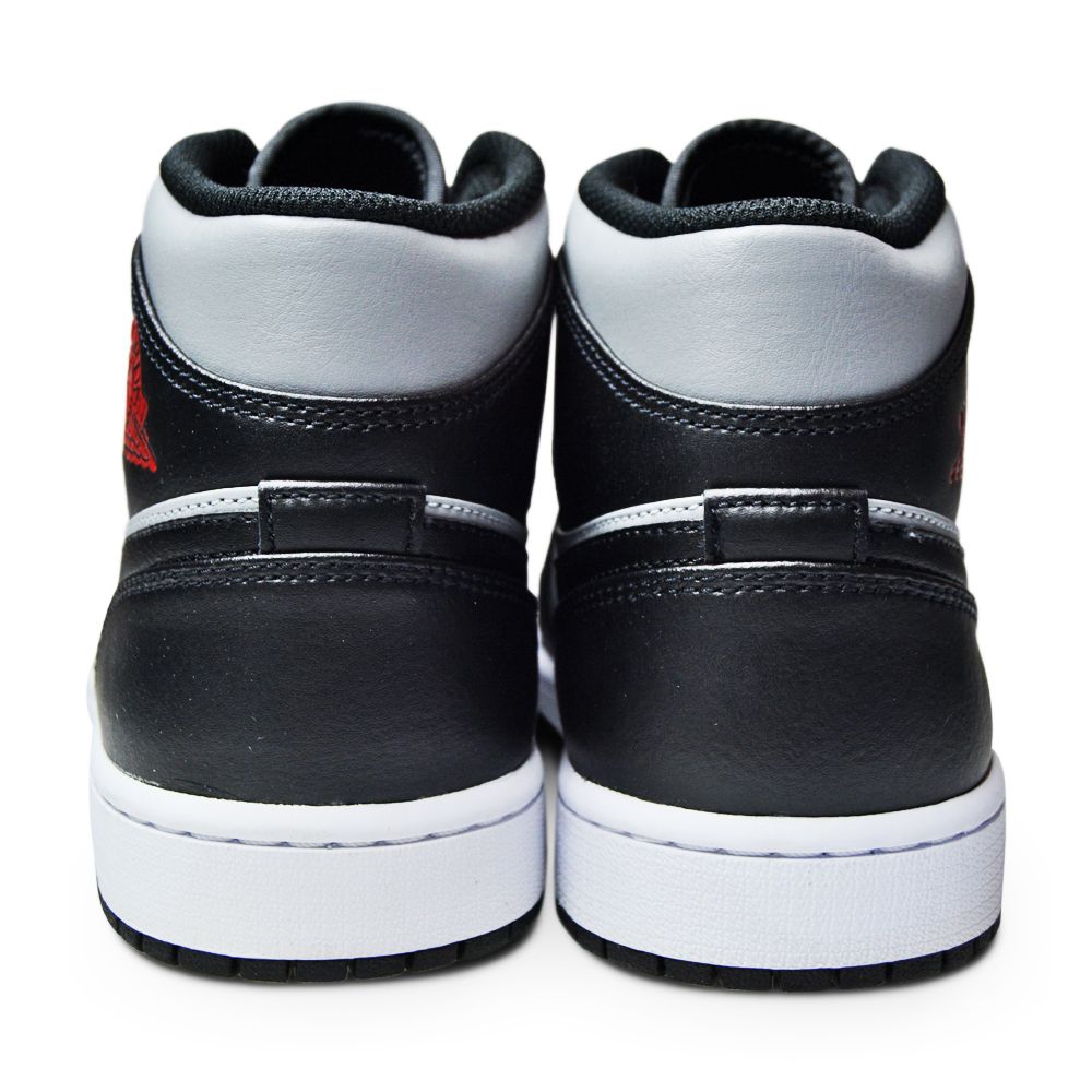 Mens Nike Air Jordan 1 Mid - 554724 096 - Black Gym Red Particle Grey-Mens-Nike-Air Jordan 1 Mid-sneakers Foot World