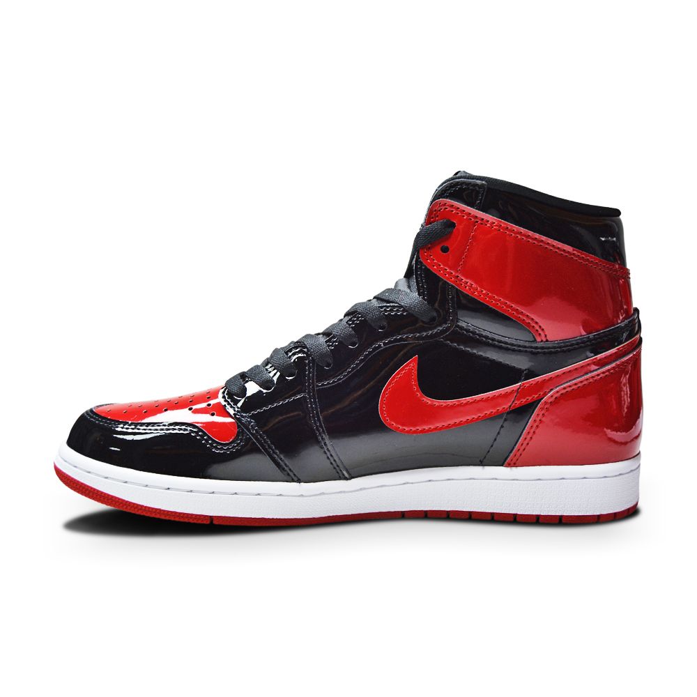 Mens Nike Air Jordan 1 Retro High OG "Bred Patent" 555088 063 Black Varsity Red-Mens-Nike-Jordan 1 Retro High OG-sneakers Foot World