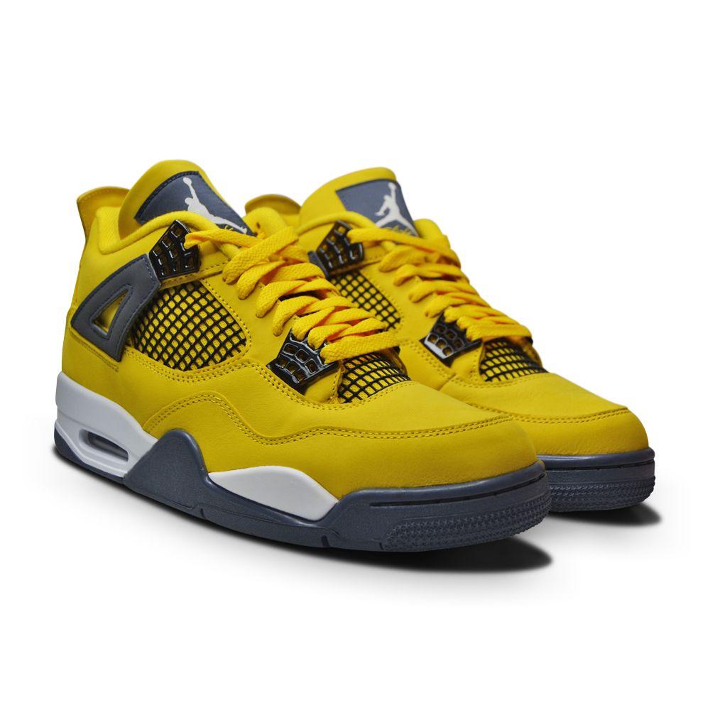 Mens Nike Air Jordan 4 Retro CT8527 700 Tour Yellow Dark Blue 
