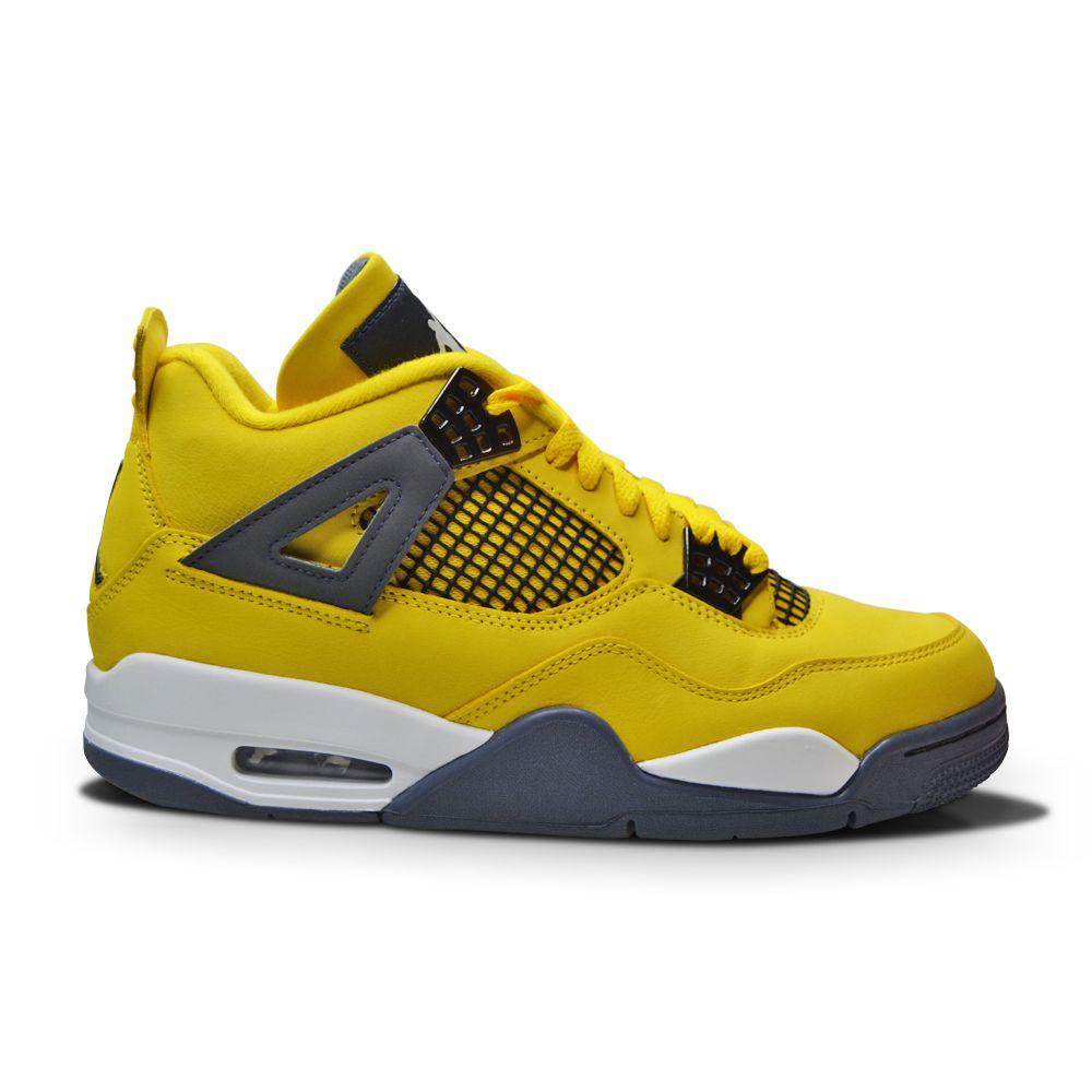 Mens Nike Air Jordan 4 Retro CT8527 700 Tour Yellow Dark Blue "Lightening 2021"-*Rare*, Basketball, Footwear, Heat, Jordan *Rare*, Jordan Brands, Nike Brands, Retro-Foot World UK