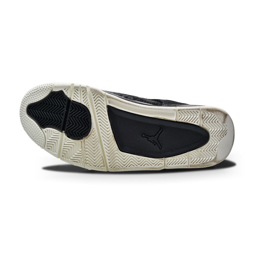 Mens Nike Air Jordan 4 Retro Premium - 819139 010 - Black Black Sail-Mens-Nike-sneakers Foot World